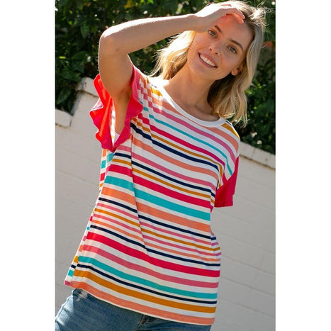 Multi Stripe Mixed Top