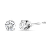 Bids.com AGS Certified 14K White Gold 1.0 Cttw 4-Prong Set Brilliant Round-Cut Solitaire Diamond Push Back Stud Earrings (G-H Color, SI2-I1 Clarity) Earrings