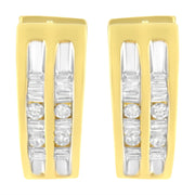 Bids.com 10K Yellow Gold 1/2 cttw Diamond Huggy Heart Hoop Earrings (I-J Clarity, I2-I3 Color) Earrings