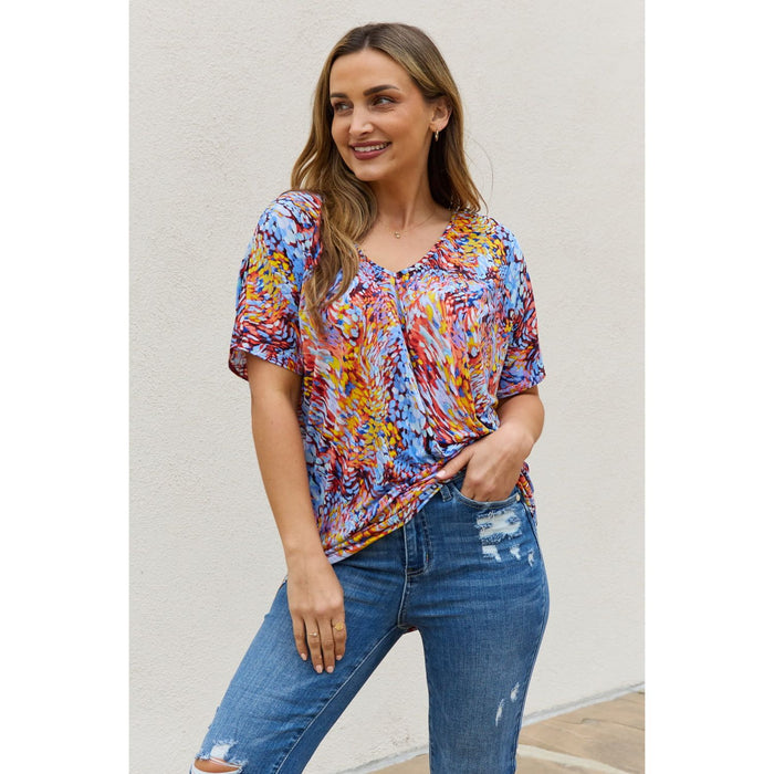 Be Stage Printed Dolman Flowy Top