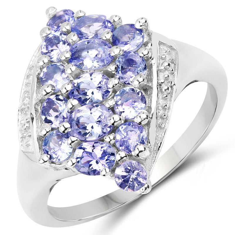 Bids.com 1.85 Carat Genuine Tanzanite .925 Sterling Silver Ring Rings