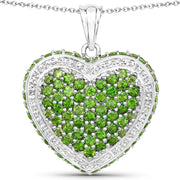 Bids.com 4.62 Carat Genuine Chrome Diopside .925 Sterling Silver Pendant Pendants