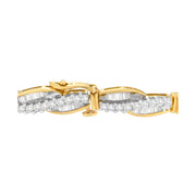 Bids.com 14K Yellow Gold Round and Baguette Cut Winding Love Diamond Bracelet (3.00 cttw, H-I Color, SI1-SI2 Clarity) Bracelets