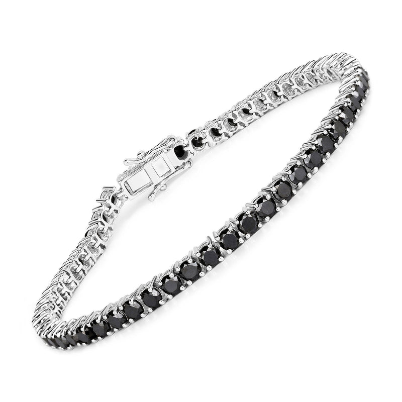 Bids.com 5.40 Carat Genuine Black Diamond .925 Sterling Silver Bracelet Bracelets