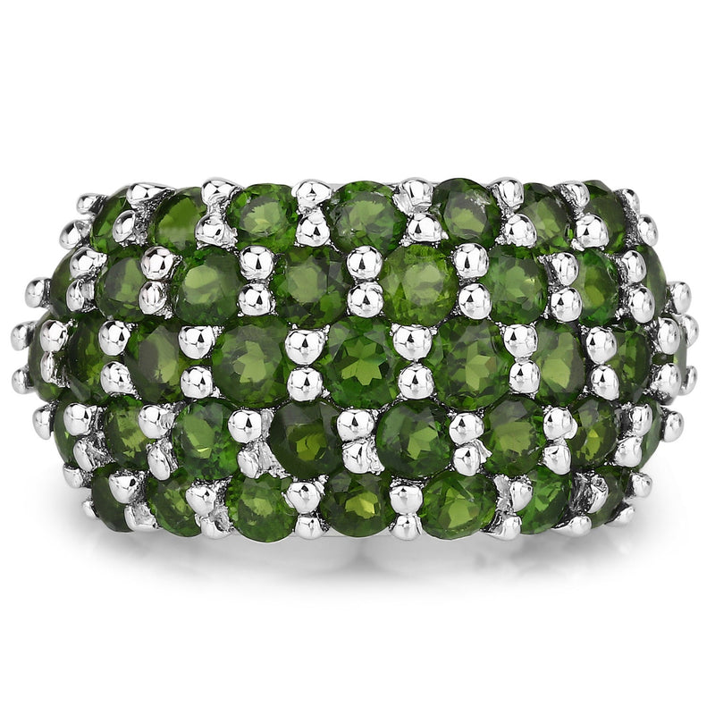 Bids.com 5.04 Carat Genuine Chrome Diopside .925 Sterling Silver Ring Rings