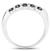 Bids.com 0.50 Carat Genuine Black Diamond .925 Sterling Silver Ring Rings