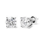 Bids.com IGI Certified 14K White Gold 5.00 Cttw Round Brilliant-Cut Lab Grown Diamond Classic 4-Prong Stud Earrings with Screw Backs (F-G Color, SI1 Clarity) Earrings