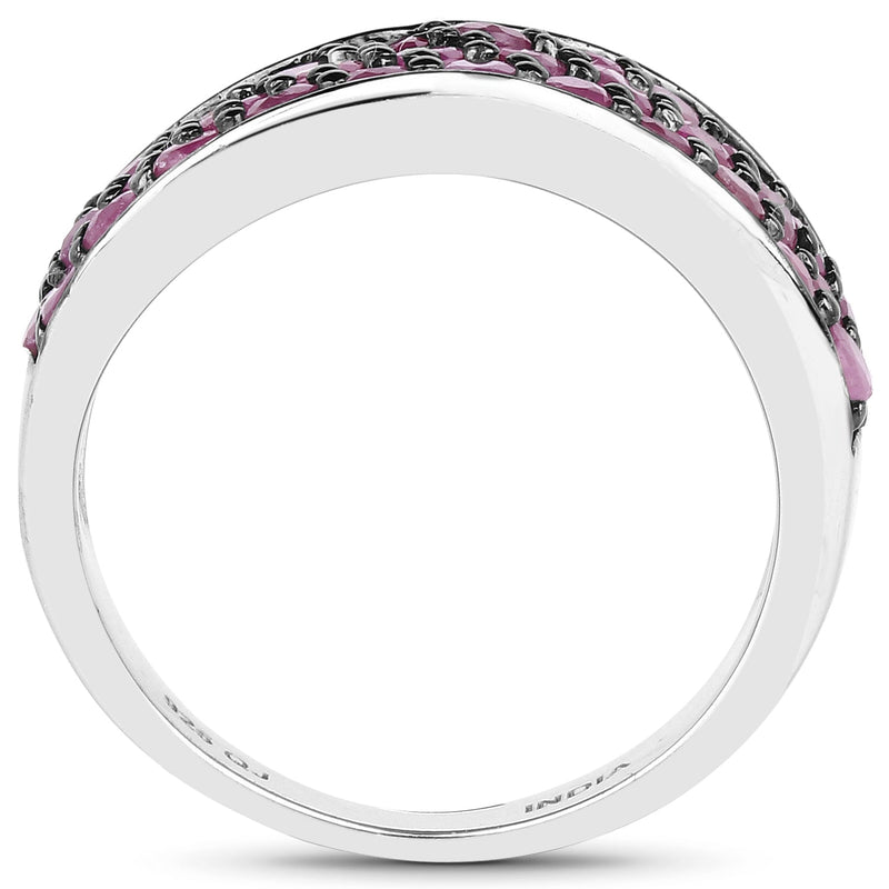 Bids.com 2.33 Carat Genuine Ruby .925 Sterling Silver Ring Rings