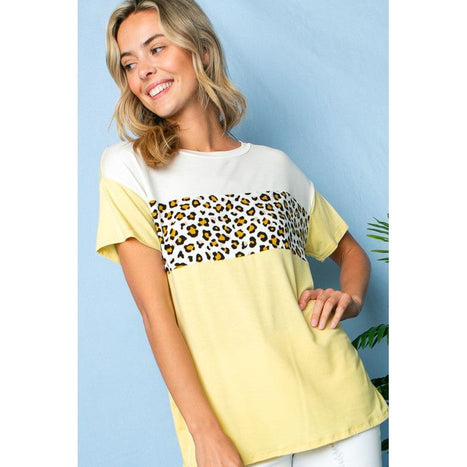 Animal Color Blocked Top