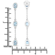 Bids.com 2.16 Carat Genuine Blue Topaz .925 Sterling Silver Earrings Earrings