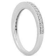 Bids.com 14k White Gold Pave Diamond Milgrain Wedding Ring Band Set 1/2 Around Rings