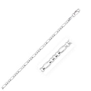 Bids.com 2.6mm 14k White Gold Solid Figaro Chain Necklaces
