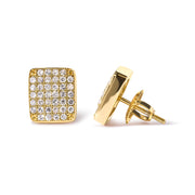 Bids.com 14K Yellow Gold 1/2 Cttw Diamond Square Shaped Composite Cluster Stud  Earrings (I-J Color, I1-I2 Clarity) Earrings