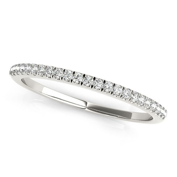 Bids.com 14k White Gold Classic Pave Set Diamond Wedding Band (1/8 cttw) Rings