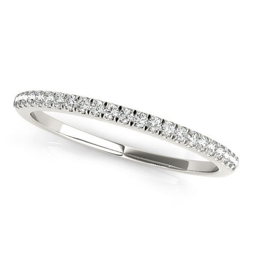 Bids.com 14k White Gold Classic Pave Set Diamond Wedding Band (1/8 cttw) Rings