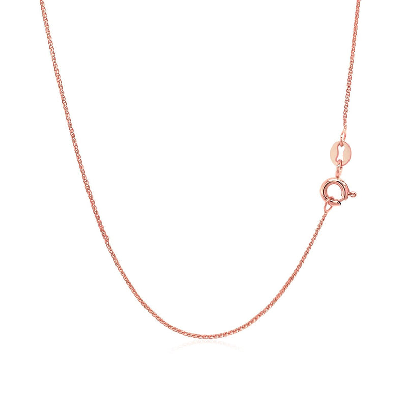 Bids.com 14k Rose Gold Diamond Cut Round Wheat Chain 0.6mm Necklaces