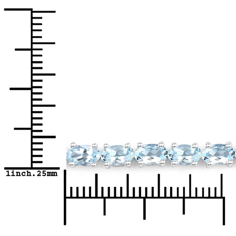 Bids.com 2.20 Carat Genuine Aquamarine .925 Sterling Silver Bracelet Bracelets