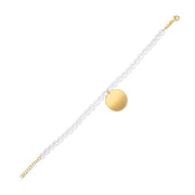 Bids.com 14k Yellow Gold Pearl Tag Charm Bracelet Bracelets