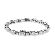 Bids.com 14K White Gold 2.00 Cttw Invisble-Set Princess Diamond Link Bracelet (I1-I2 Clarity, I-J Color) - 7.25" Bracelets
