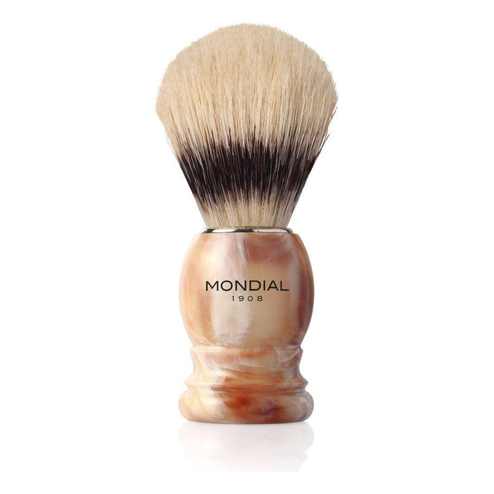 Mondial Imitation Horn Shaving Brush with Bleached Boar Bristle 2-CORN-IMT