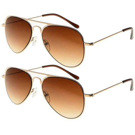 eyekeeper.com 2 Pack 3-10yr Old Kids Child Pilot Metal Sunglasses S15016 Sunglasses
