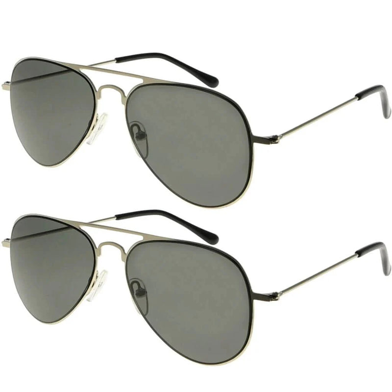 eyekeeper.com 2 Pack 3-10yr Old Kids Child Pilot Metal Sunglasses S15016 Sunglasses