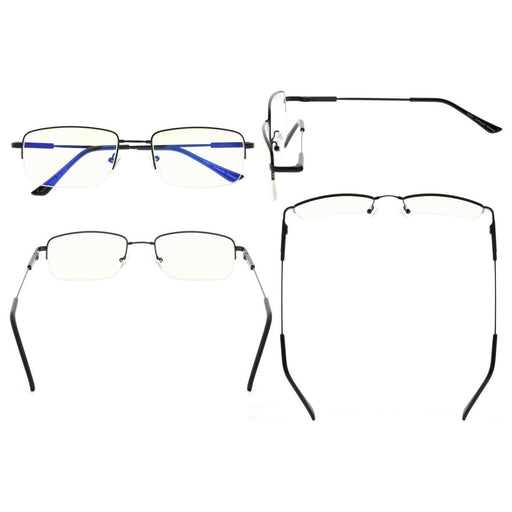 2 Pack Half-rim Blue Light Filter Reading Glasses UVR1702