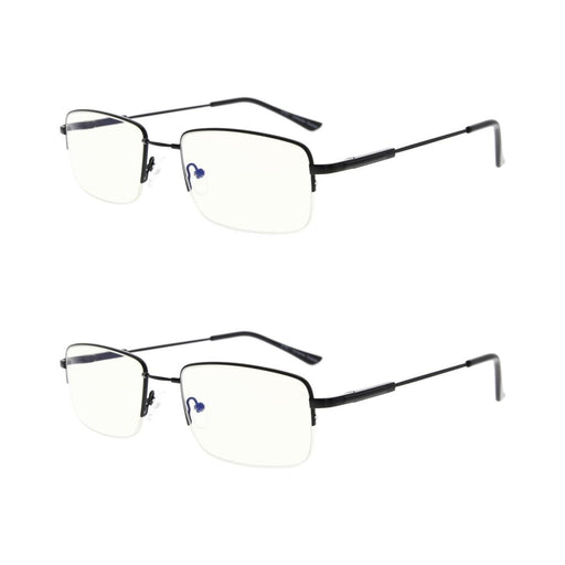 2 Pack Half-rim Blue Light Filter Reading Glasses UVR1702