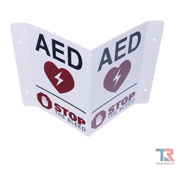 3-Way AED & STOP THE BLEED Flexible 3D Wall Sign