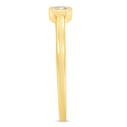 Bids.com 14K Yellow Gold Plated .925 Sterling Silver 1/20 Carat Diamond Square Cushion-Shaped Miracle Set Petite Fashion Promise Ring (J-K Color, I1-I2 Clarity) - Size 6 Rings