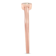 Bids.com 14K Rose Gold Plated .925 Sterling Silver 1/20 Carat Diamond Square Cushion-Shaped Miracle Set Petite Fashion Promise Ring (J-K Color, I1-I2 Clarity) - Size 6 Rings