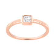 Bids.com 14K Rose Gold Plated .925 Sterling Silver 1/20 cttw Miracle Set Diamond Promise Ring (J-K Color, I1-I2 Clarity) - Size 6 Rings