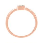 Bids.com 14K Rose Gold Plated .925 Sterling Silver 1/20 cttw Miracle Set Diamond Promise Ring (J-K Color, I1-I2 Clarity) - Size 6 Rings