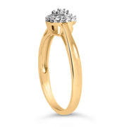 Bids.com 10K Yellow Gold 1/10 Cttw Diamond Heart and Halo Promise Ring Rings