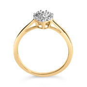 Bids.com 10K Yellow Gold 1/10 Cttw Diamond Heart and Halo Promise Ring Rings