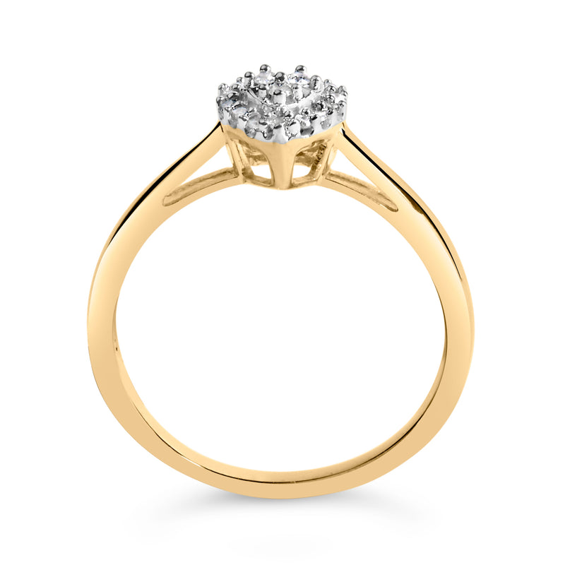 Bids.com 10K Yellow Gold 1/10 Cttw Diamond Heart and Halo Promise Ring Rings