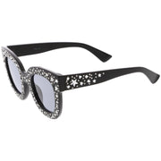 zeroUV Women's Trendy Star Rhinestone Horned Rim Sunglasses C579 Sunglasses
