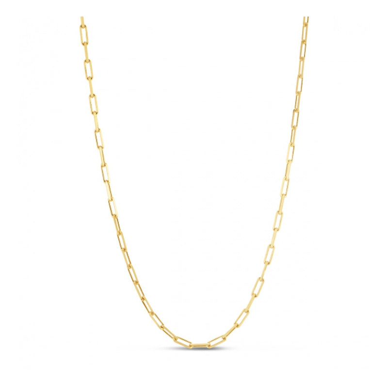 Bids.com Sterling Silver Gold Plated Paperclip Chain (2.95 mm) Necklaces