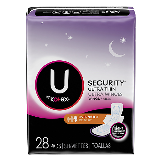 U by Kotex U by Kotex Security Overnight Wings Ultra Thin Pads Health & Beauty