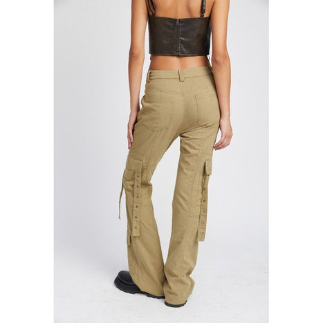 Emory Park Low Waist Cargo Flared Pants