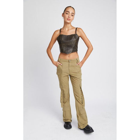 Emory Park Low Waist Cargo Flared Pants