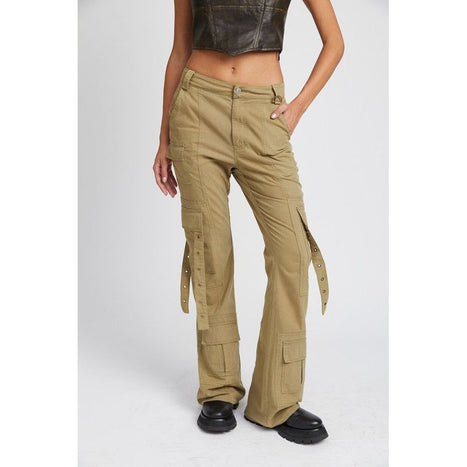 Emory Park Low Waist Cargo Flared Pants