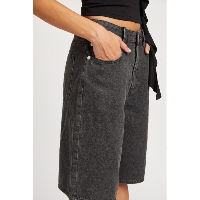 Denim Bermuda Shorts With Pockets