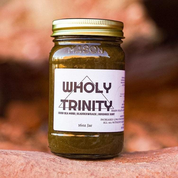 Nicko Kitchen Shop Wholy Bundle | Sea Moss Gel with Bladderwrack and Burdock + Soursop Detox Tea Bottles Vitamins & Supplements