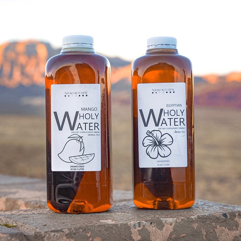 Nicko Kitchen Shop Wholy Bundle | Sea Moss Gel with Bladderwrack and Burdock + Soursop Detox Tea Bottles Vitamins & Supplements