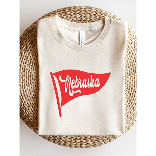 Ocean and 7th Nebraska Pennant Graphic Crew Neck Tee