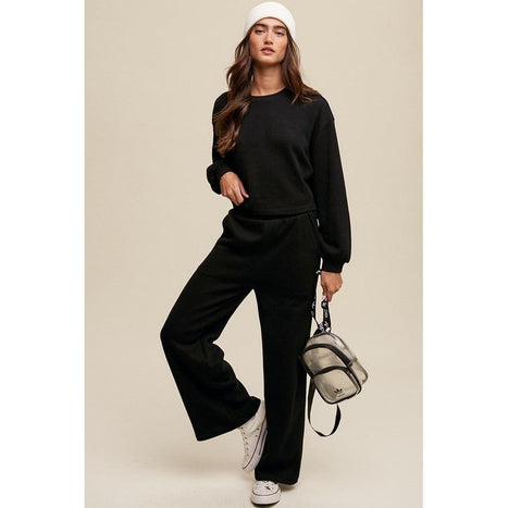 Knit Sweat Top and Pants Athleisure Lounge Sets