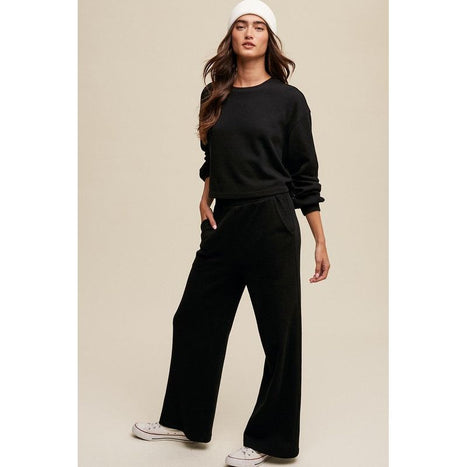 Knit Sweat Top and Pants Athleisure Lounge Sets