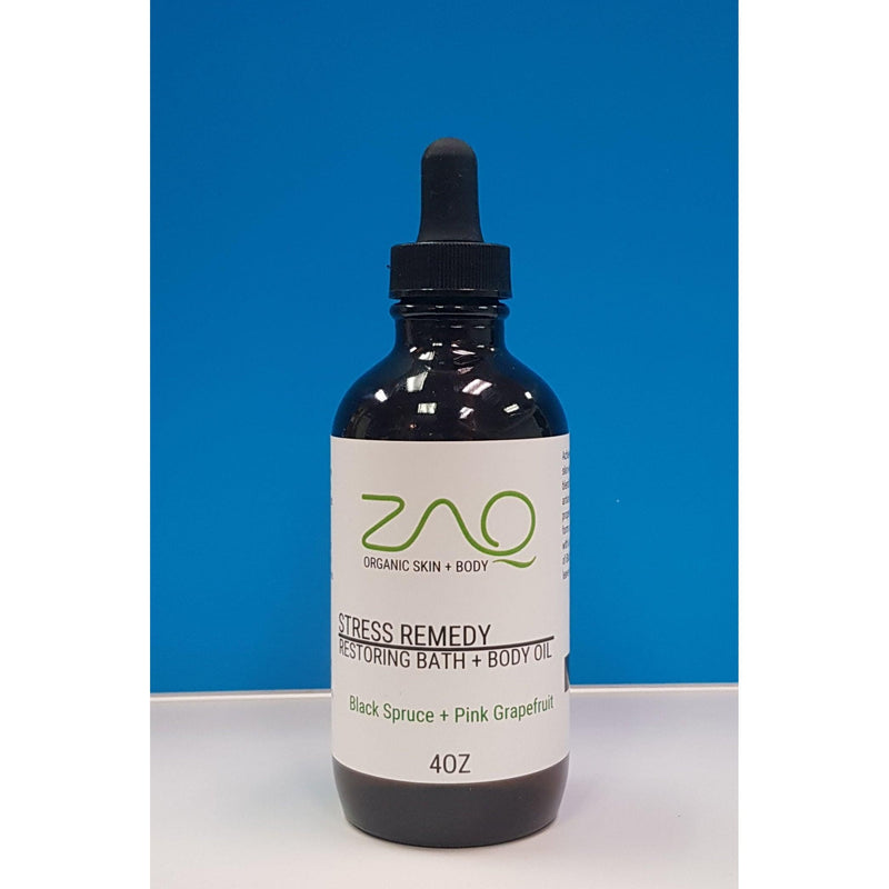 ZAQ Skin & Body Restoring Massage Body Oil - STRESS REMEDY - Black Spruce + Pink Grapefruit