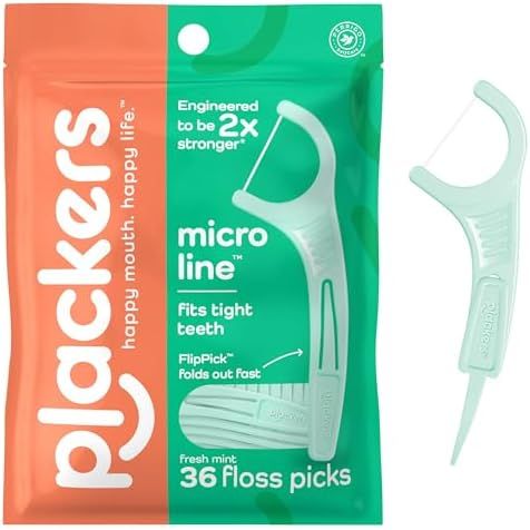 Plackers Plackers Gentle Line Floss Picks Fresh Mint Flavor 75Ct Dental Floss